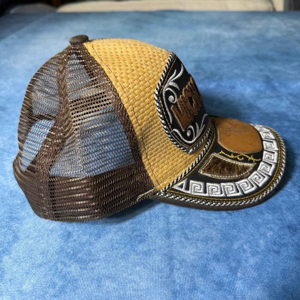Y2K Streetwear Mexican Cowboy Vaquero Trucker Hat Horse Hair Mesh Cap - Picture 4 of 7